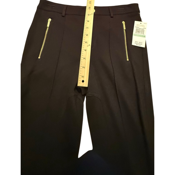 NWT Women's MICHAEL Michael Kors Black Trousers with Gold Zippers Size 8 - Picture 11 of 13